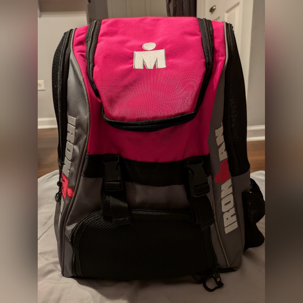 Ironman Pink, Black, and Gray Triathlon Backpack
